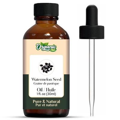 Organic Zing Watermelon Seed (Citrullus Lanatus) Oil | Pure & Natural Carrier Oil for Skincare, Haircare & Massage- 30ml/1.01fl Oz
