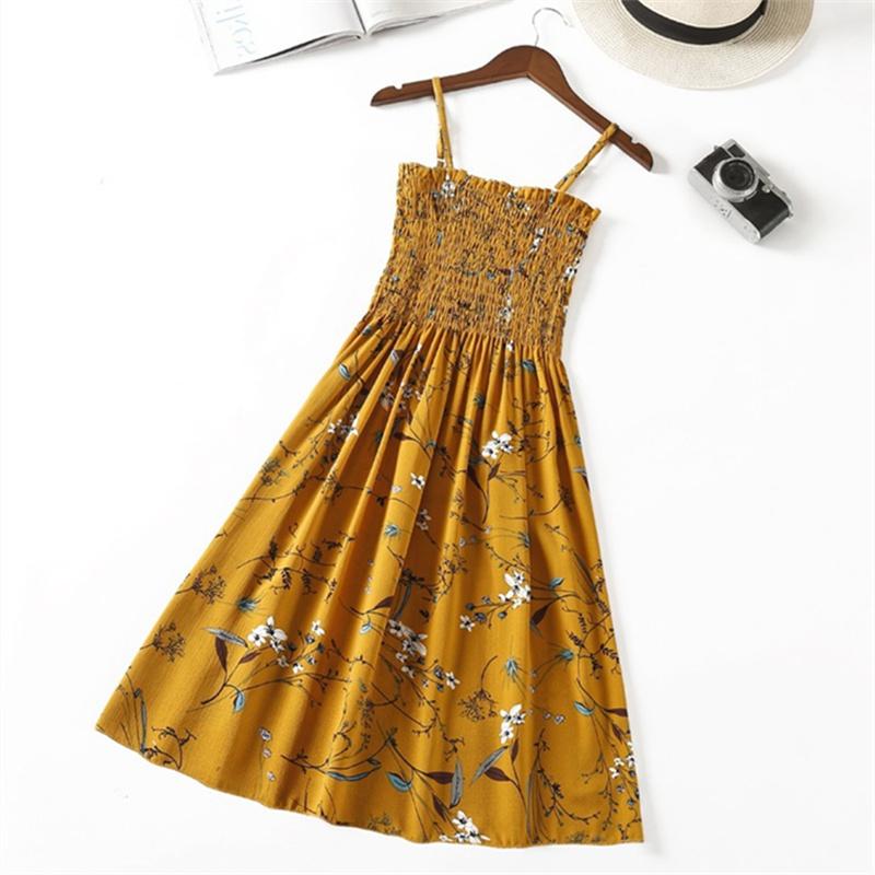 Dámský špagetový pásek s vysokým pasem, mini květinové šaty s potiskem letní plisované dámské šaty bez ramínek