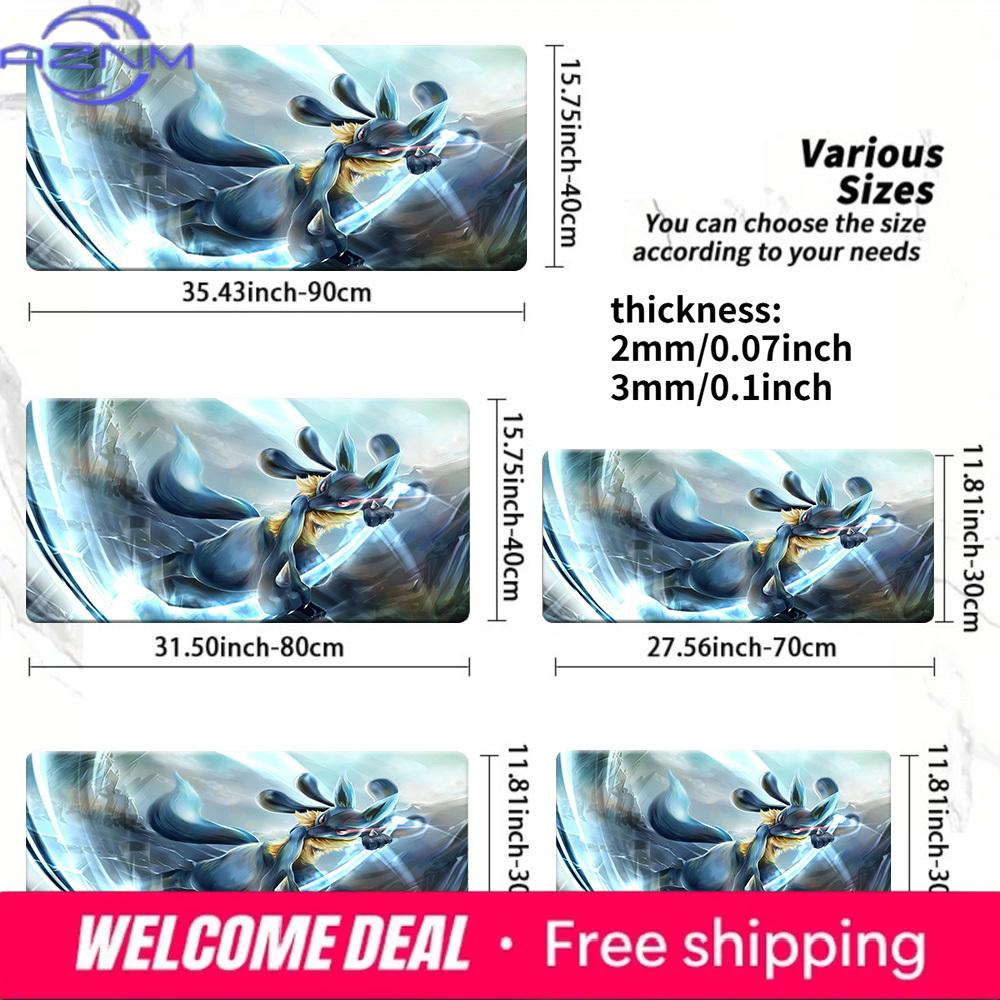 Lucario Aura Sphere NonSlip Washable Gaming Desk Mat 30x80x0.2cm