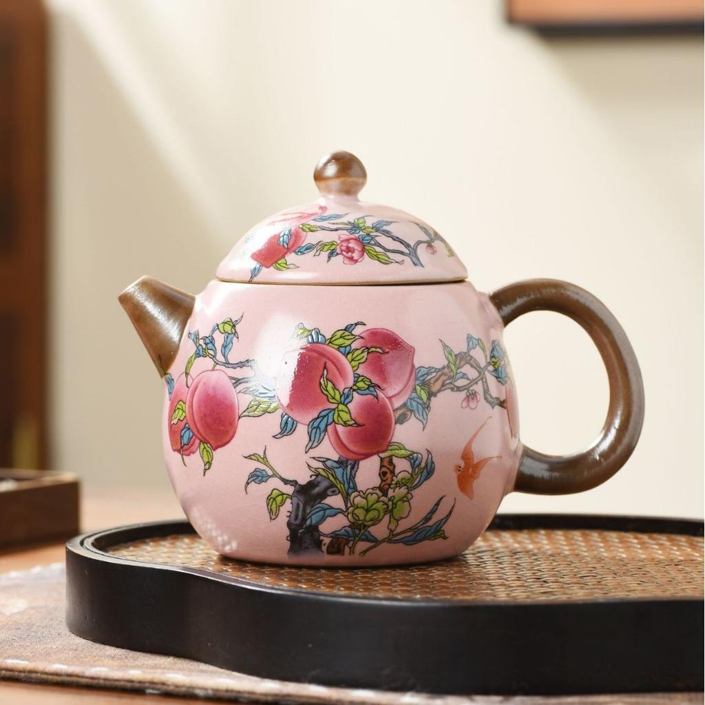 Ru kiln Jiutao series beam pot, teapot, tea maker, household ceramic tea set, tea maker, single pot opening can raise teapot