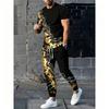 [Gedrucktes Design – Nicht strukturiert] 3D-gedrucktes modisches blau-schwarzes Gradienten-Herren-Freizeit-Sportswear-Set