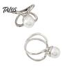 Autumn Winter Scarf Clip 2 Pcs Ring Clip, Faux Pearl Belt Buckles, Metal Clothes Shawl Holder Slides Button, Shirt Ties Clips for Women, Dress