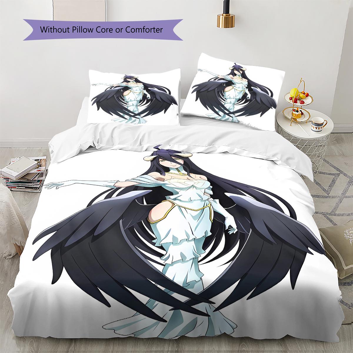 

OVERLORD Pattern Bedding,Quilt Set Quilt Cover Pillowcase Home Birthday Gift (1 * duvet cover + 2 * pillowcase, without core) 135x200cm