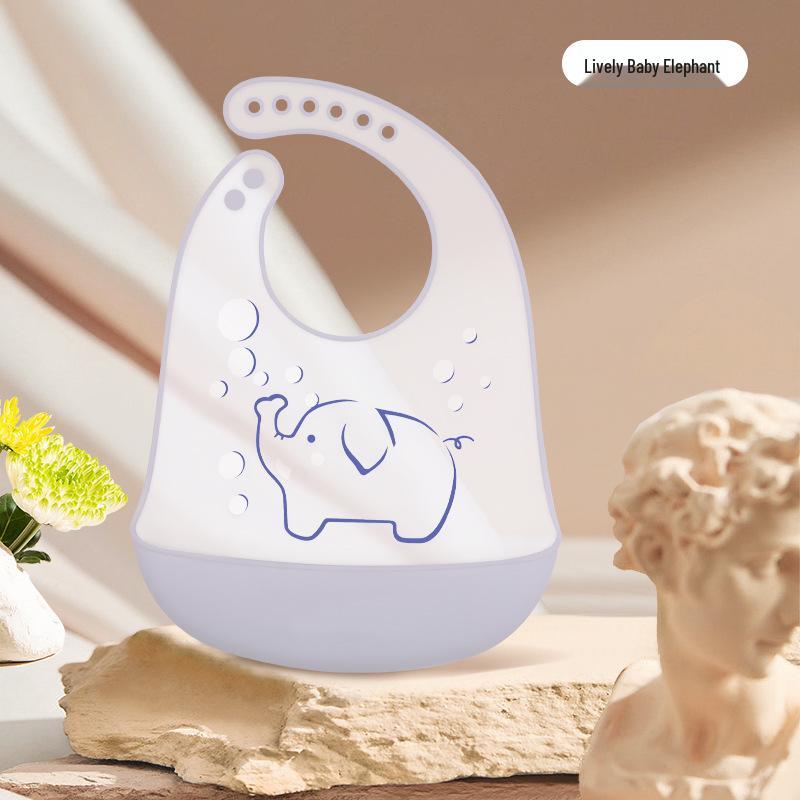 Ultra-Thin Waterproof Silicone Bib for Babies - Soft and Durable Drool and Food Catcher