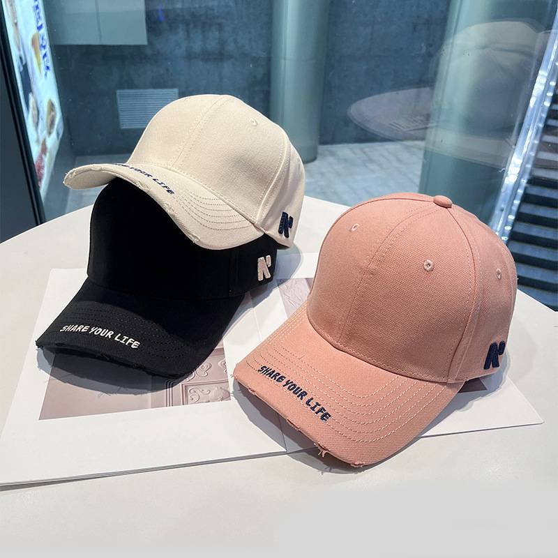 Spring Letter Embroidered Baseball Cap With Sun Protection For Women Outdoor Casual Wear