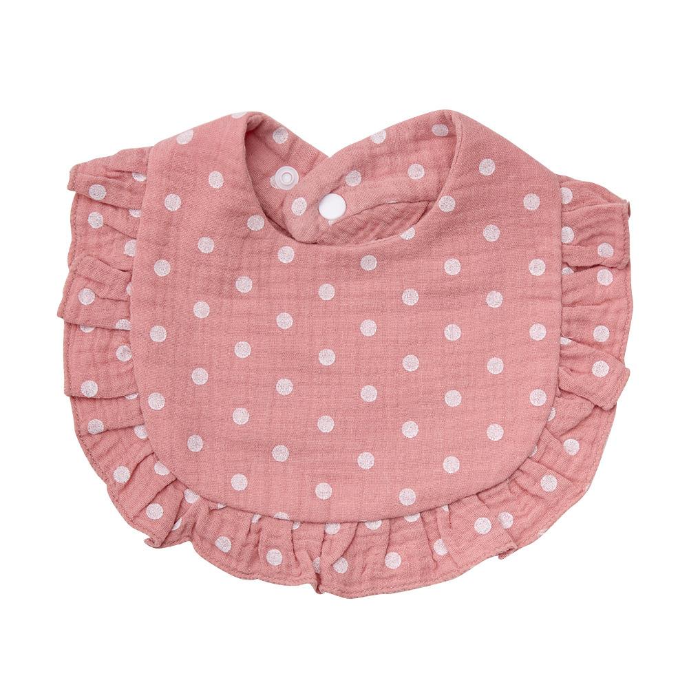 Baby Cotton Gauze Bibs With Ruffled Edge Soft Absorbent Drool Bib For Newborns Infants Toddlers Saliva Towel Burp Cloth
