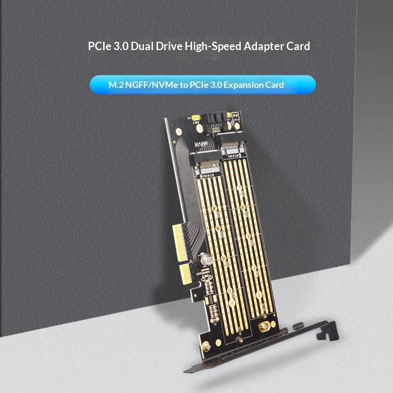 Dual M.2 Pcie 4.0 Adapter For Nvme/Ngff Ssd Nvme (M Key) And Sata (B Key) Ssd To Pcie X4 X8 X16 Slot For Desktop Pc Sk6