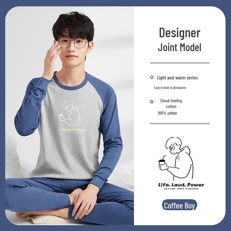 

«Мужская хлопковая осенняя одежда»: Свитера, брюки и легкие теплые костюмы для подростков и студентов. XXXL