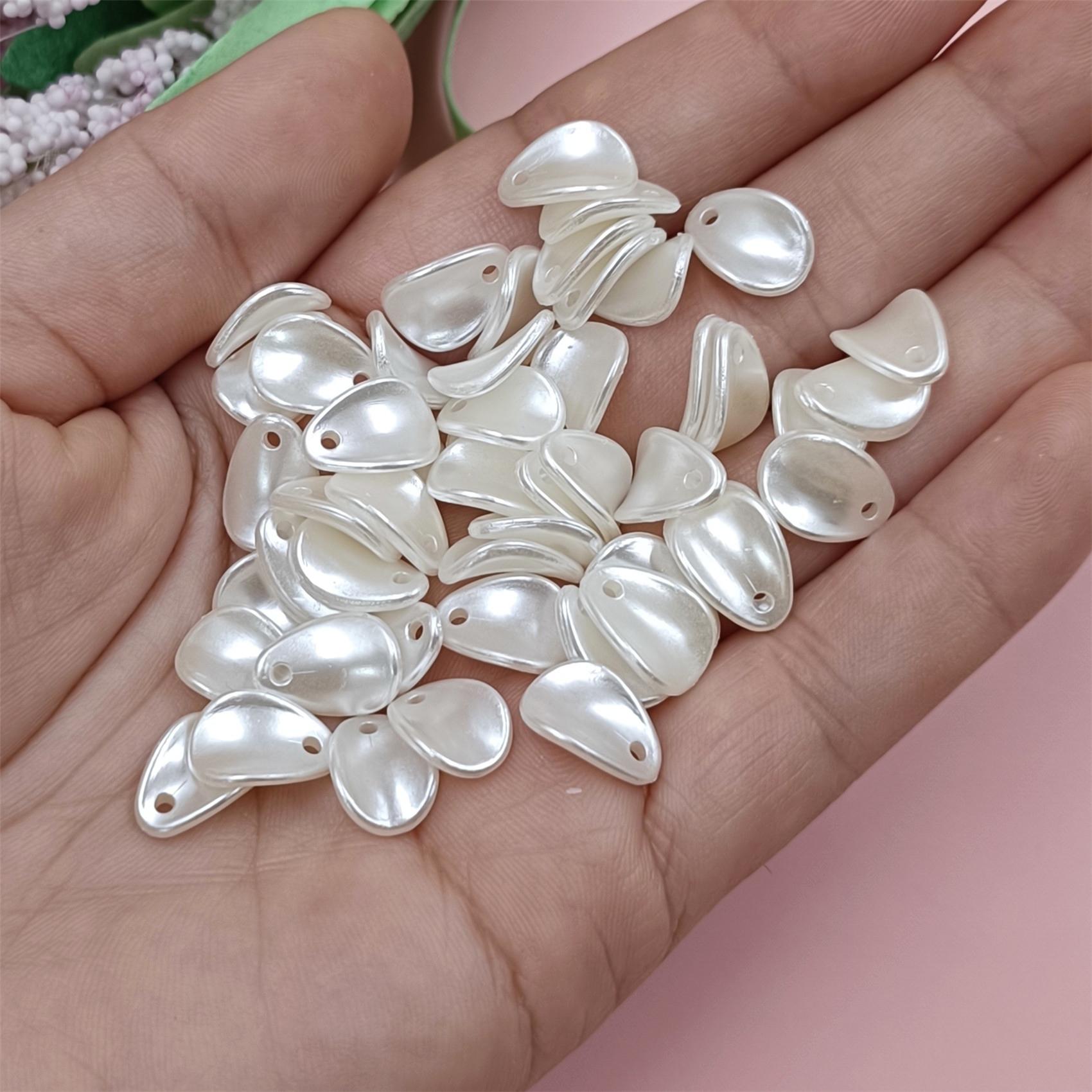 

100 шт. DIY листообразные аксессуары для одежды, ювелирные изделия ручной работы, свободные бусины из АБС-пластика, жемчужные бусины, белые украшения для волос Style 6