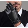 Winter Echte Schafsleder Handschuhe Herren Warm Samtgefüttert Vollfinger Touchscreen Outdoor Radfahren Fahren Motorrad Handschuhe