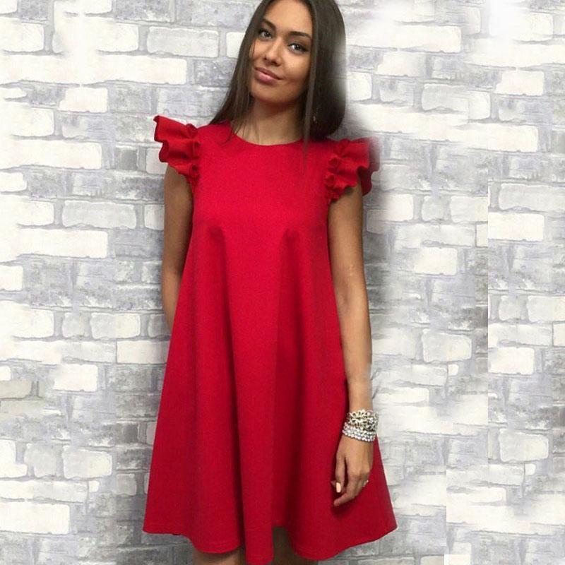 Elegant New Women's Boho Evening Cocktail Party Dress With Exquisite Lotus Leaf Sleeves