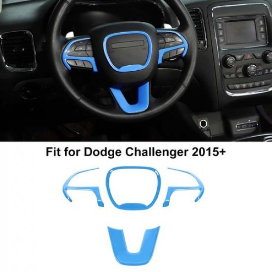 

Center Console Steering Wheel Cover For Dodge Charger Challenger Durango 2015+ світло-синій колір