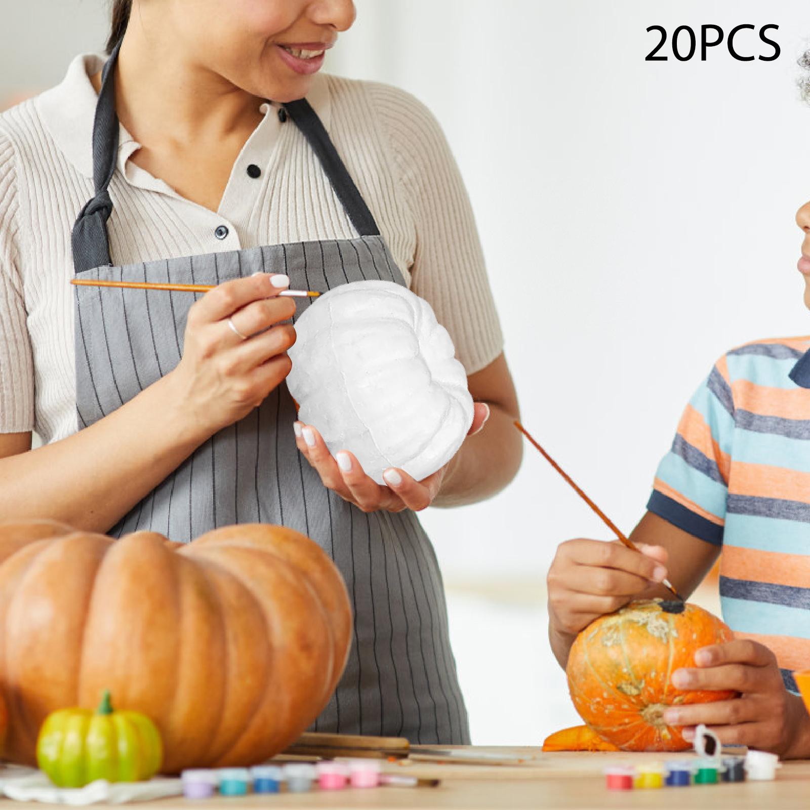 20 шт. Белые Искусственные Тыквы Маленькие Фейковые Тыквы Настольные Декоративные Пенопластовые Тыквы для Сада Покраски День Благодарения Дом Рождество