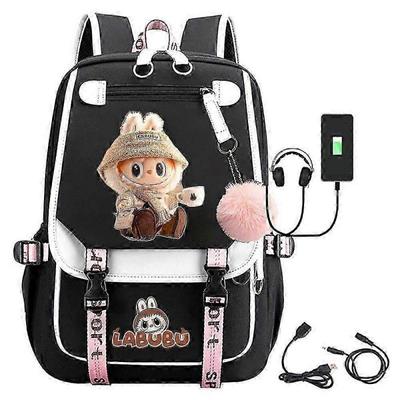 Labubu Backpack Cartoon Elementary School Bag Schoolbag For Men Women Kids 18inch