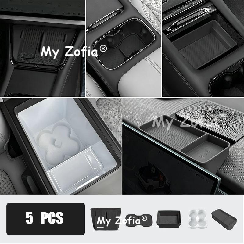 Car Center Console Cup Holder Pad Anti-Slip Shockproof Rubber Mat Interior Water Cup Slot Accessories For Zeekr X 2026 2027