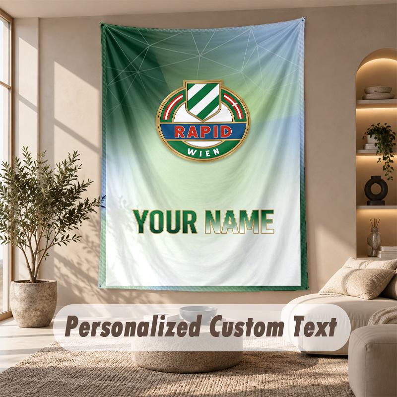 Tapestry Custom Name Text, Wall Hanging Tapestry Home Room DecorRapid Wien FC
