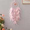 Nordic Crystal Pink Feathers Dream Catcher Wall Hanging Tree Of Life Wind Chimes Handmade Ornaments For Girls Birthday Gifts