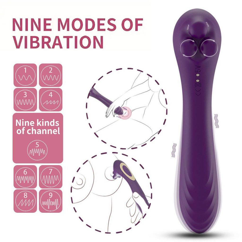 Female Vibrator Clitoral Vibrator with Unique Rotating Nuggets and Stinging Shaft Offering 9 Vibration Modes Adult Sex Toys