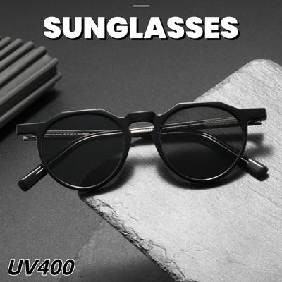 New Fashionable Elegant And Sophisticated Sunglasses Uv400 Color-Blocked Transparent Round Frame Uv-Protective Sunglasses