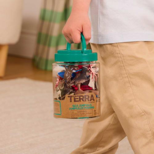 Terra Sea Animal World - Set of 60 Sea Creature Figures (12 Species) - Animal Toys for Ages 3 and Up - Authentic