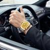 Stainless Steel Band Men's Watch Gold Color Dragon Pattern Clock Fashion Gold Dragon Watch  Women