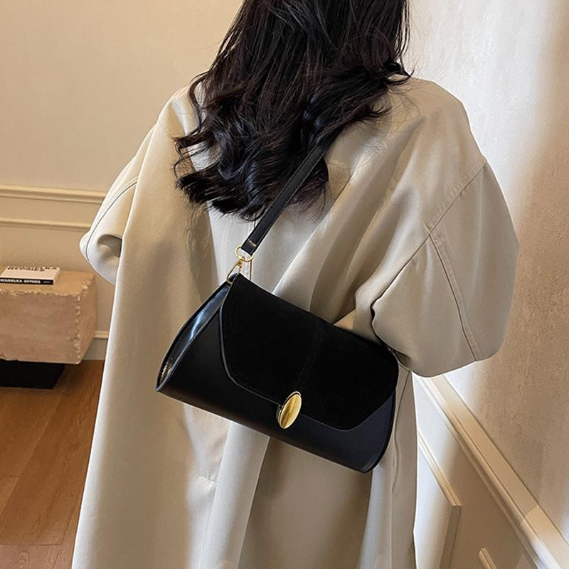 Yogodlns Fashion PU Shoulder Bag Stylish Crossbody Bag Adjustable Strap Vintage Small Tote Bag Trendy Commuting Bag Slouchy Hobo Bag
