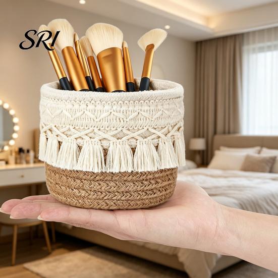 Thickened Material Box Storage Large Capacity Organizer Multipurpose Long-lasting Container Tassel Decor for Home Bedroom Living Room Durable