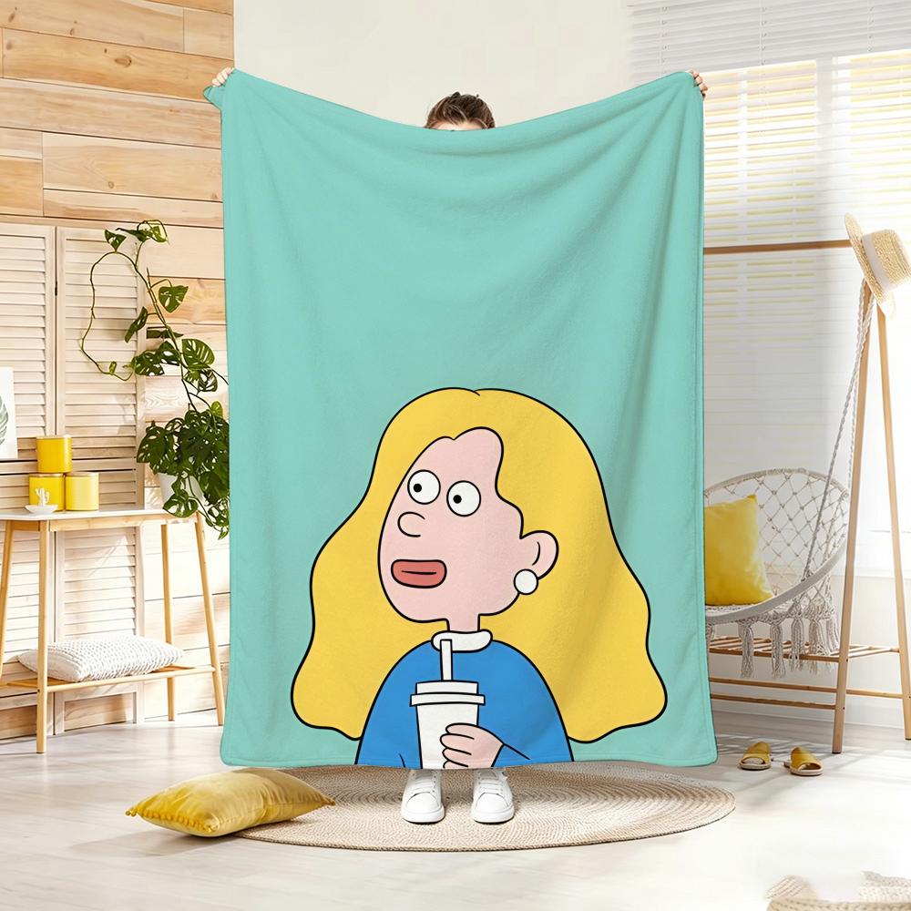 Art Illustration P-Pop Art Character Throw Lightweight 240G Flannel Blanket Soft Skin-Friendly For Summer Cooling