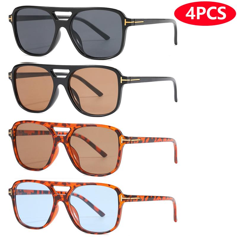 Premium 9pcs/4pcs Double Bridge Sun Glasses Oversize Candy Color Goggles Ladies Classic Fashion Oval Pilot Sunglasses UV400 Oculos De Sol