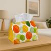 1pc Tissue Box Holder Features a Continuous Design of Oranges And Limes - A Versatile Napkin Dispenser Suitable for Home Gatherings And Car Decoration