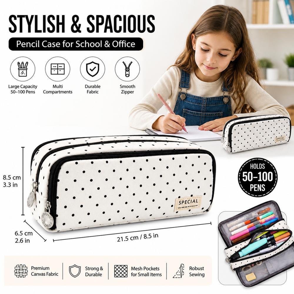 Mehrere Fächer Federmäppchen Polka Dot Federtasche Neue Schreibwaren-Tasche Schreibwaren-Aufbewahrung