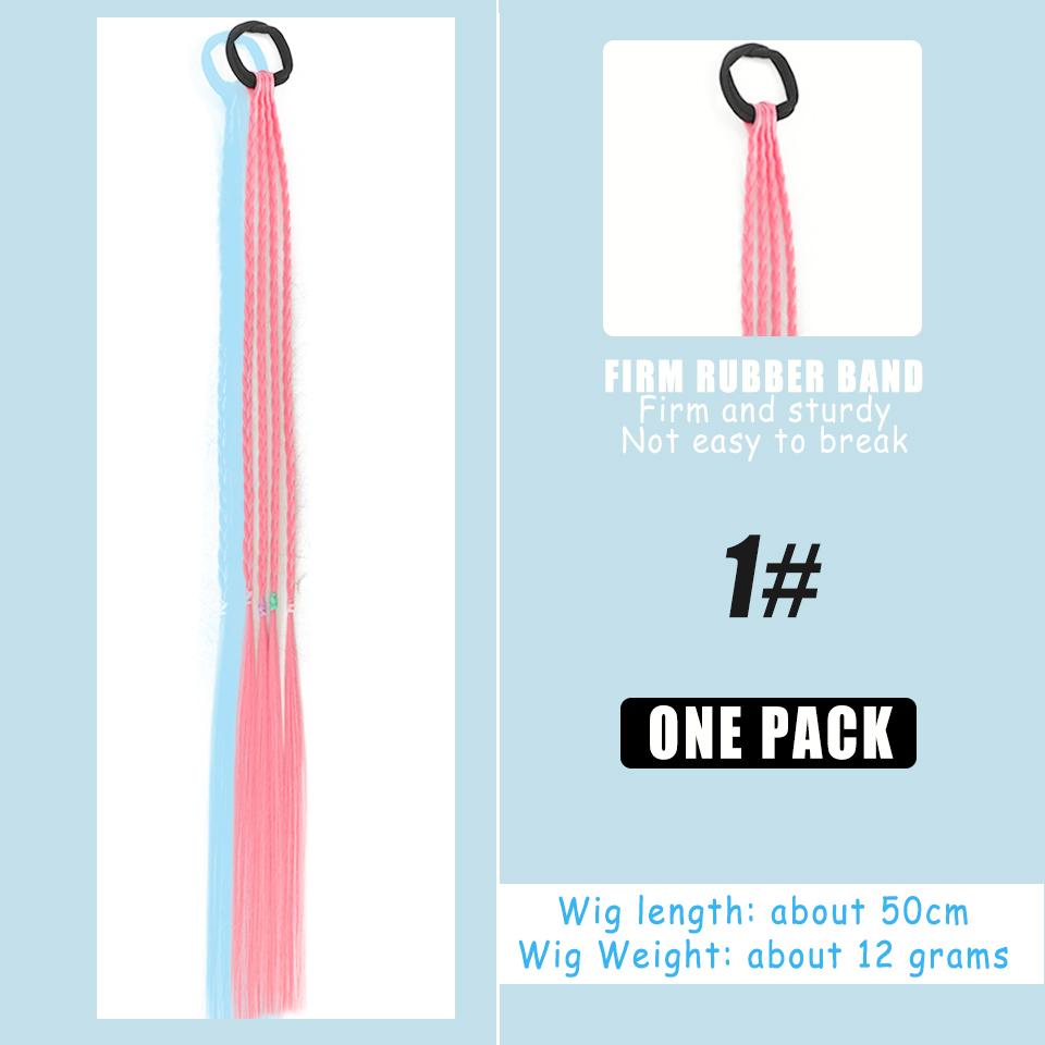 Koupím Syntetickou Paruku Barevný Gradient Cop Malá Holčička Pletené Lano Vysokoteplotní Hedvábí Ručně tkaná Čelenka Dětská Paruka