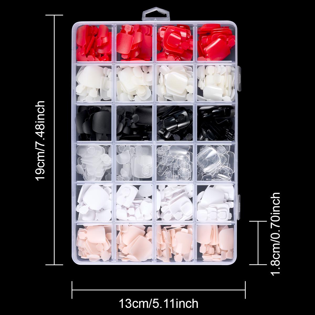 

Европейский и Американский Нейл-арт: Набор типсов для ногтей на ногах из 576 штук, накладные ногти для приклеивания 24 цветов