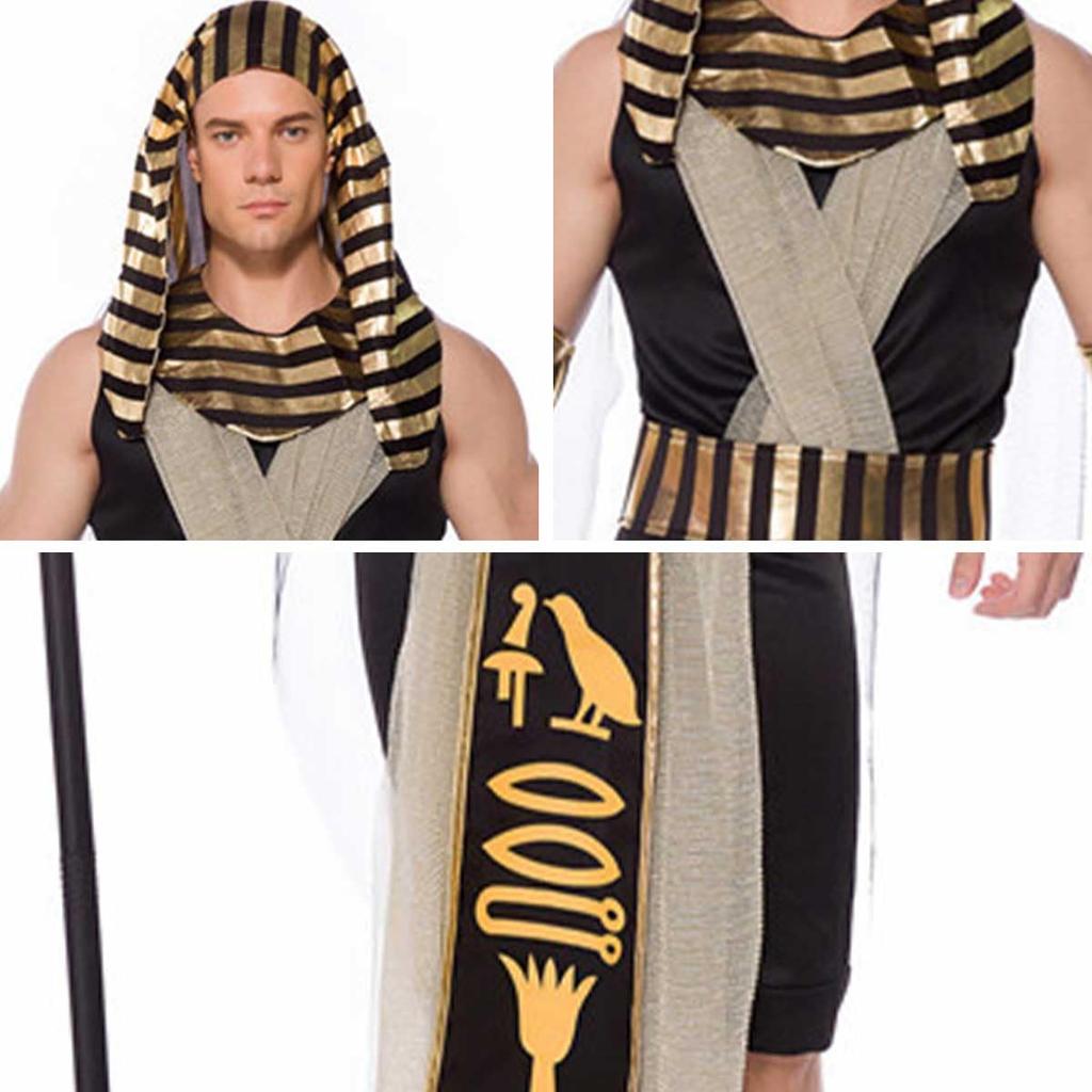 [monoii] Halloween Egyptian Cosplay Pharaoh Costume Tutankhamun Costume Arabic Royalty King Costume