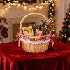 Wicker Storage Basket Red Plaid Linen Inner Handmade Fruit Vegetable Bread Storage Serving Picnic Basket Wedding Housewarming