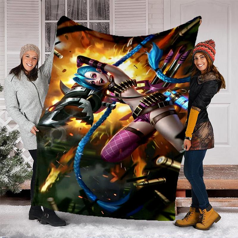 1pc Game L-Lol Theme Blanket - Digital Print, Polyester, Cozy for All Seasons, Perfect for Outdoor, and Travel
