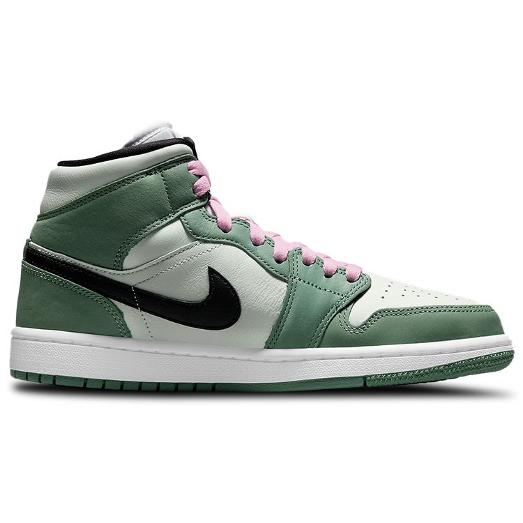 Air Jordan 1 Mid SE Dutch Green Women Sneakers Black Barely-Green Arctic-Pink CZ0774-300