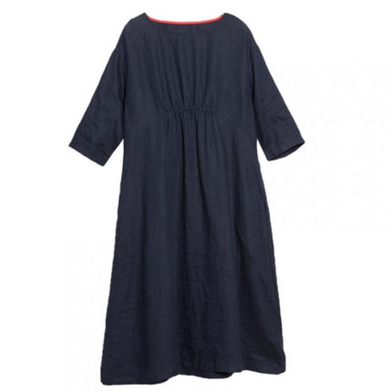 Loose Plus Size Women's Linen Solid Color Dress