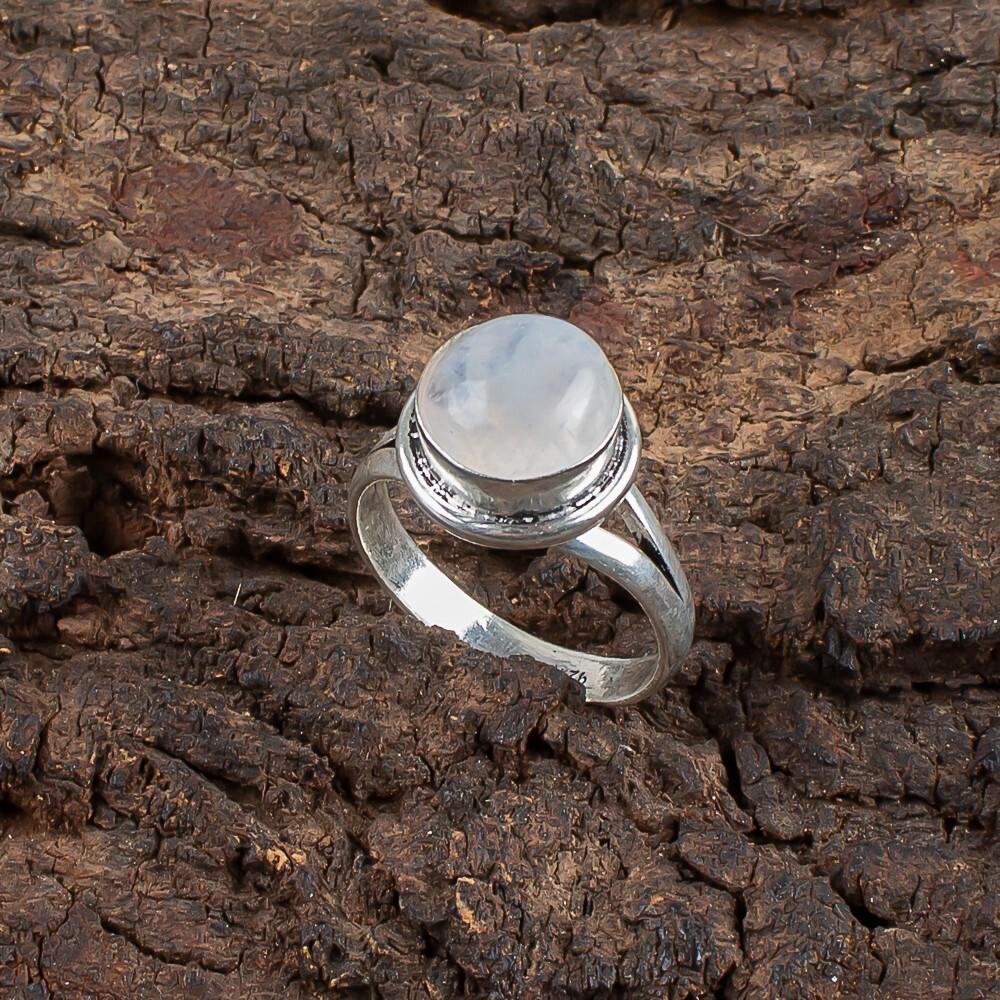 

Натуральный Радужный Лунный Камень Драгоценный Камень Ручной Работы Ювелирное Изделие из Стерлингового Серебра 925 Пробы Кольцо RR-11-34 9.5