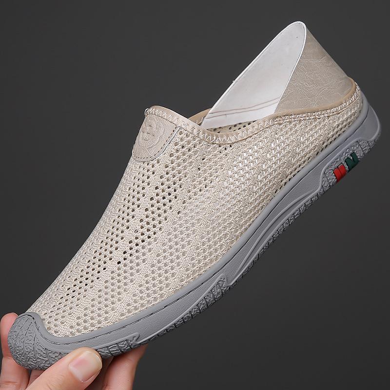 Neuankömmling Sommermode Herren Luftatmungsaktives Mesh Komfort Freizeitschuhe Slipper Männlich Hochzeitskleid Heimkehrschuhe