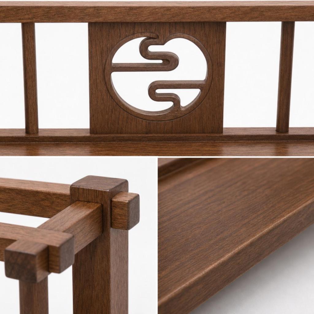 Wooden Display Rack Traditional Tea Table Organizer Decorative Set for Meditation Room
