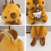 Soft Brown Doll Bag Cute Cartoon Daypack Creative Capybara Plush Backpack  Gifts