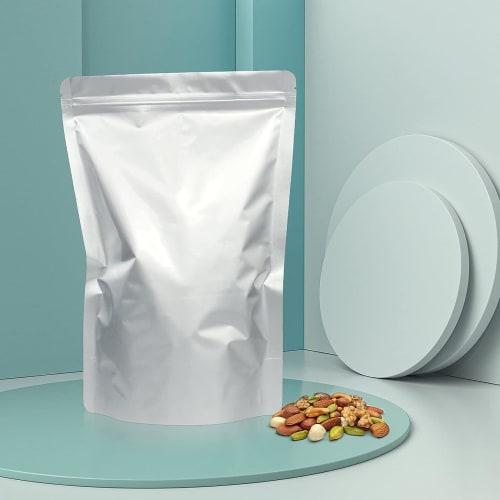Rice Storage Bags, 5-Pack, 3kg Capacity, Vacuum Storage Containers, Aluminum Zippered Bags for Coffee Beans, Cereal, Nuts, Coffee, Tea, Refrigerator S