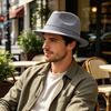 Sonnenhut mit breiter Krempe, atmungsaktiv, mit Löchern, Sommer-Jazzhut mit vollständiger Nackenabdeckung, Imitation Leinen, für Outdoor, Reisen, Radfahren