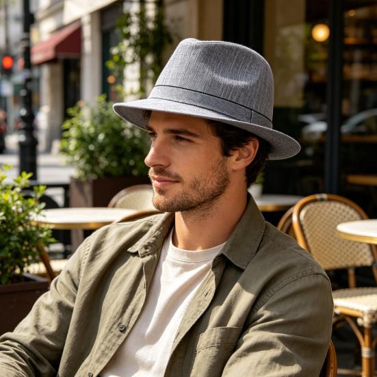 Sonnenhut mit breiter Krempe, atmungsaktiv, mit Löchern, Sommer-Jazzhut mit vollständiger Nackenabdeckung, Imitation Leinen, für Outdoor, Reisen, Radfahren