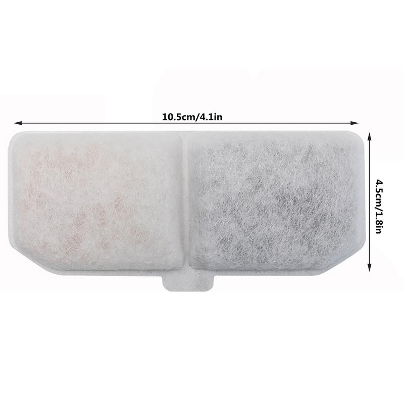 Filtro para Fuente de Agua para Gatos Paquete de 10 Filtro de Repuesto para Fuente Carbón Activado Elemento Filtrante Rectangular de Circulación de Agua para Mascotas