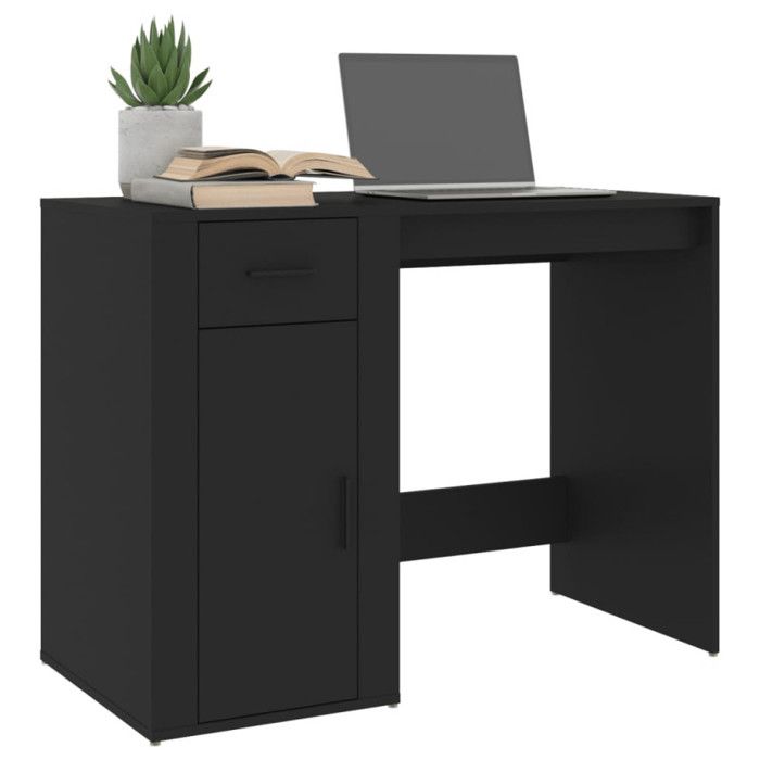 816785 vidaXL Bureau Noir 100x49x75 cm Bois d'ingénierie