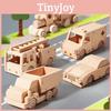 מכונית עץ רכבת משאית כיבוי צעצוע הרכבה סט מכוניות לילדים חינוכי נסיעה ותחבורה