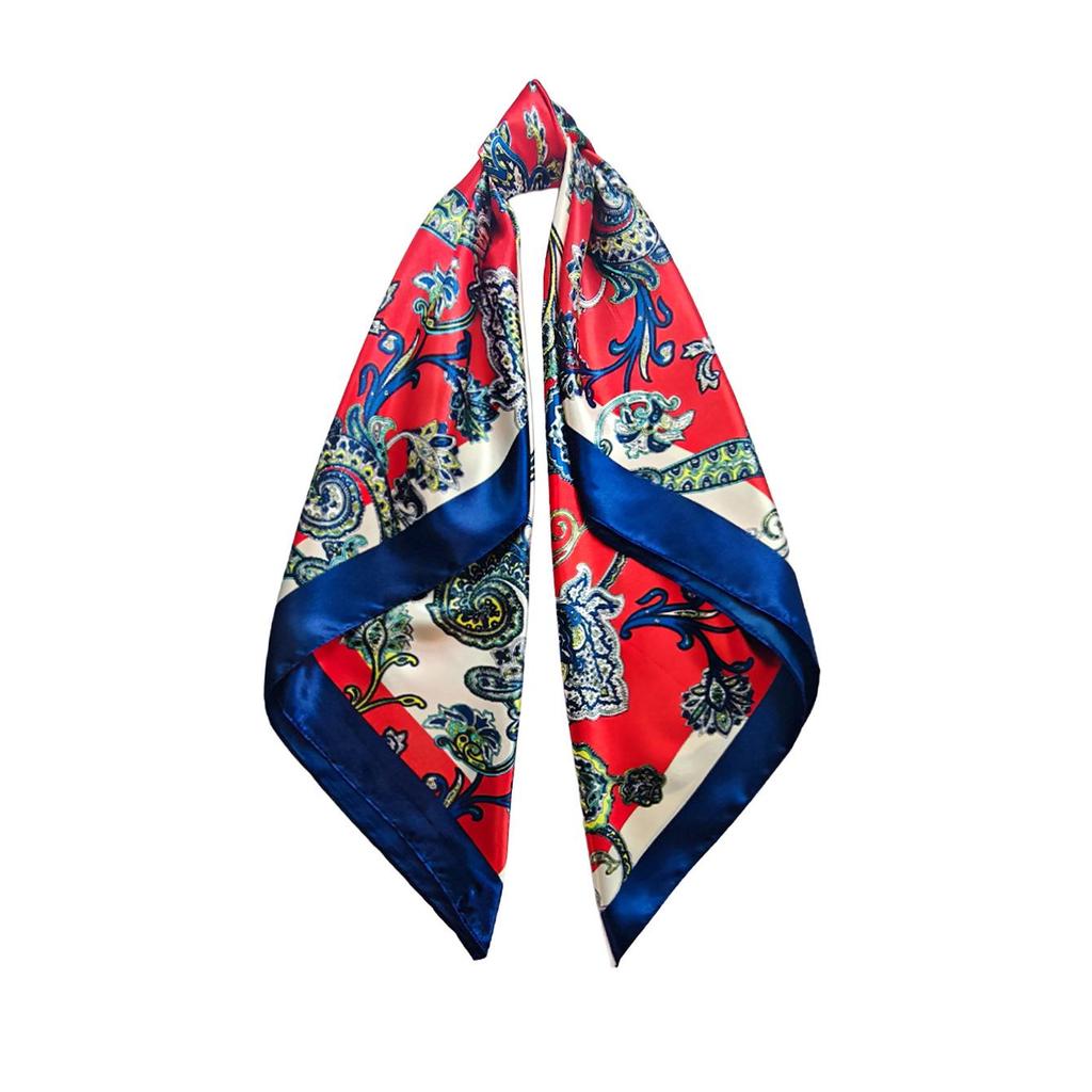 90cm Trendy Paisley Silk-Style Headscarf for Women - European American Design