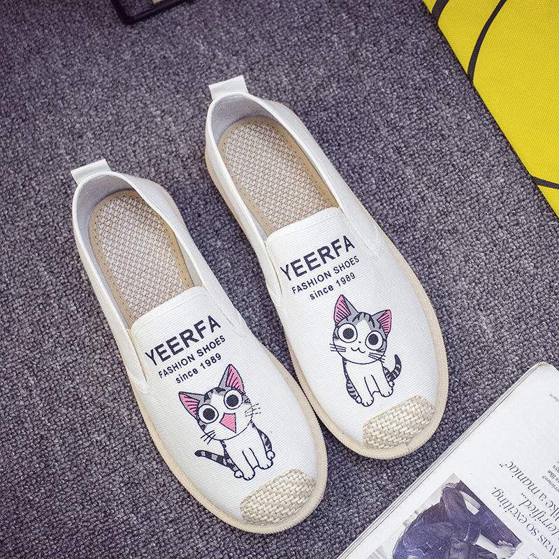 Spring cloth shoes one pedal flat-bottomed lazy fisherman breathable canvas single shoes